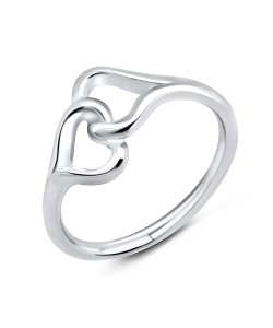 Intertwined Hearts Silver Ring NSR-452